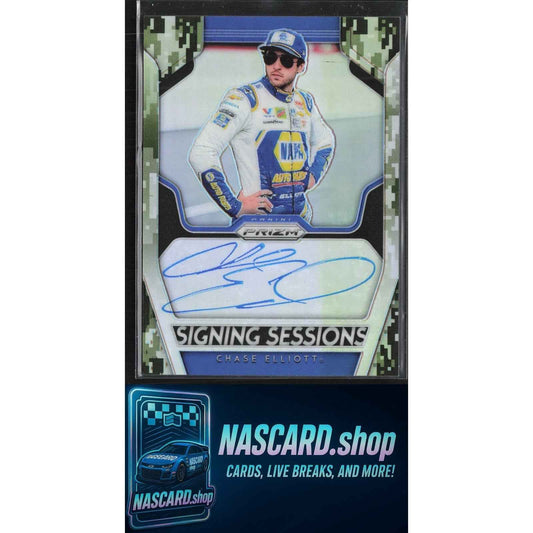 2019 Panini Prizm #SS-CE Chase Elliott Signing Sessions Camo Prizm