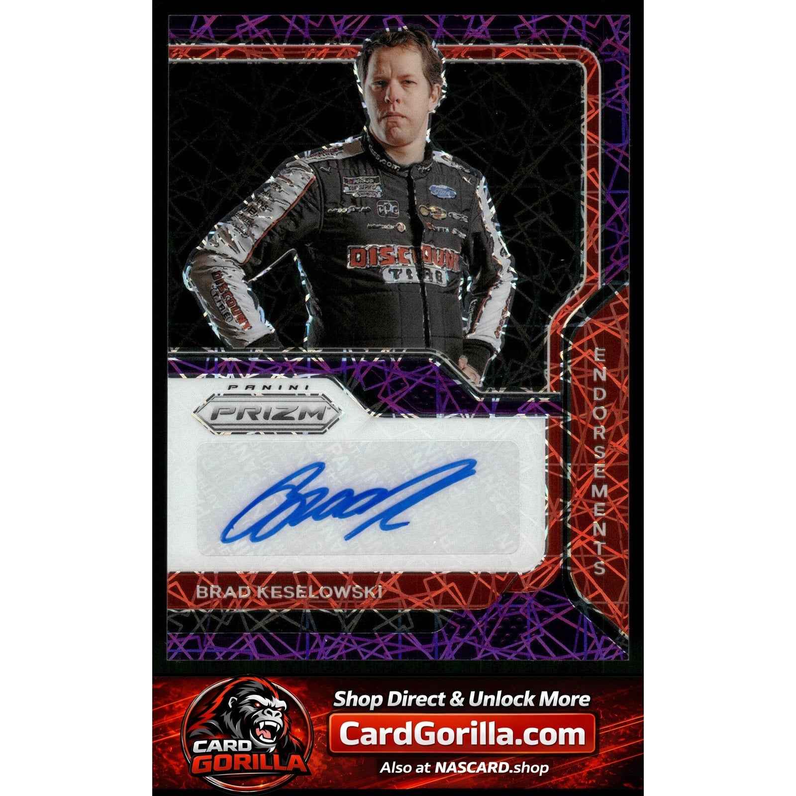 2021 Panini Prizm #E-BK Brad Keselowski Endorsements Purple Velocity #/35