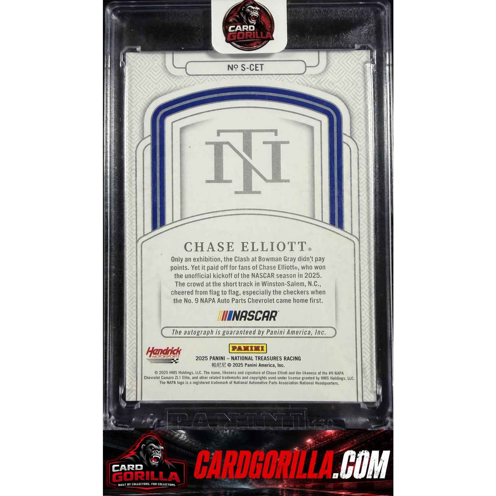 2025 Panini National Treasures #S-CET Chase Elliott Signatures Platinum #1/1