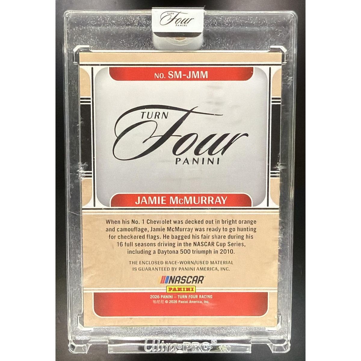 2026 Panini Turn Four Racing Jamie McMurray #SM-JMM Sheet Metal Swatches /199