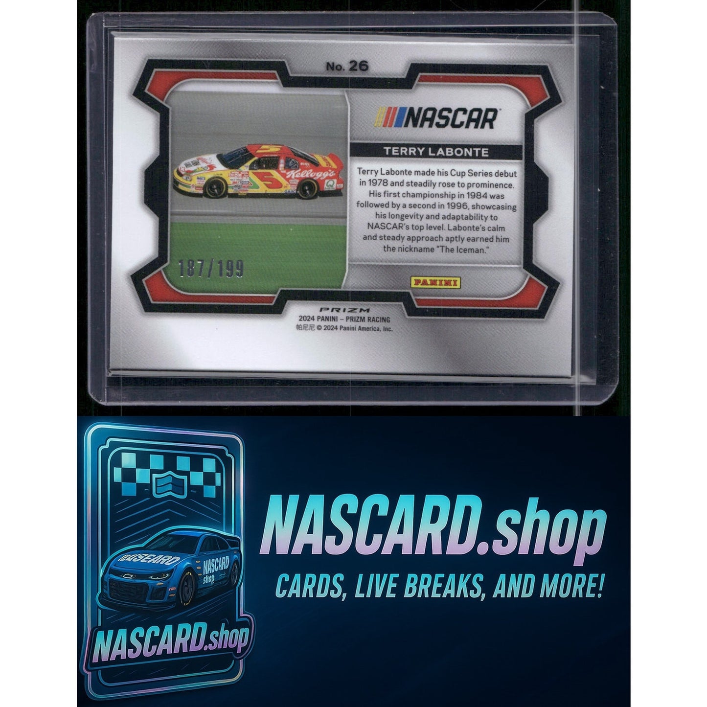 2024 Panini Prizm #26 Terry Labonte Blue #/199 - NASCARD.shop