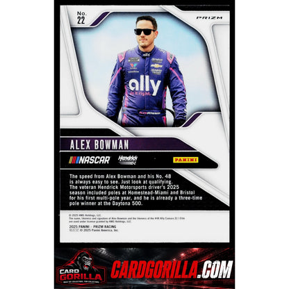 2025 Panini Prizm #22 Alex Bowman White Sparkle