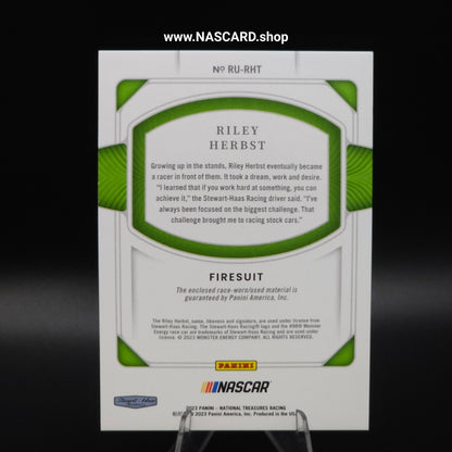 2023 Panini National Treasures - Race Used Firesuit Riley Herbst /99 (MEM)