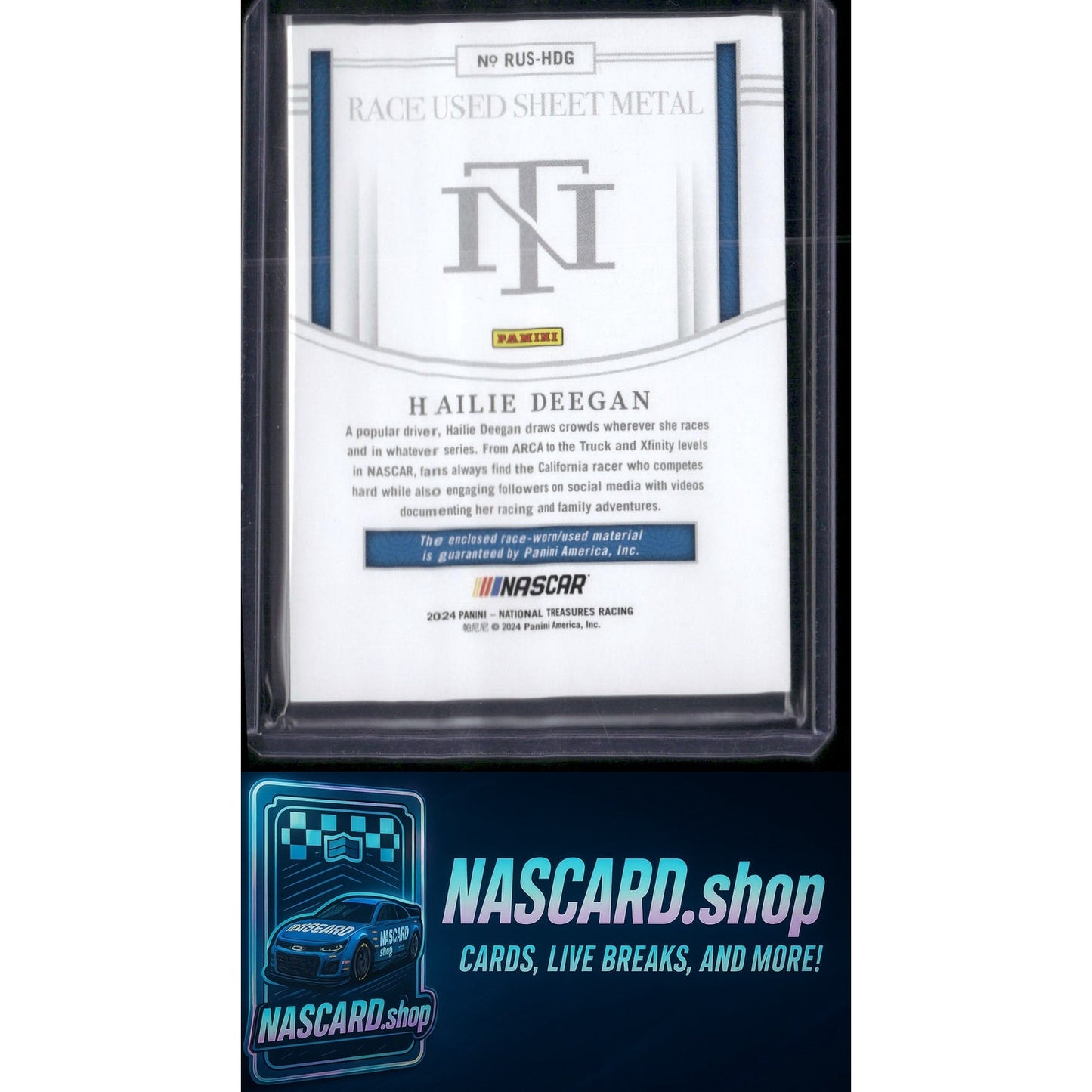 2024 National Treasures Hailie Deegan Race Used Sheet Metal Holo Silver #/25