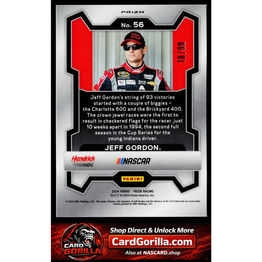 2024 Panini Prizm #56 Jeff Gordon Purple #/99
