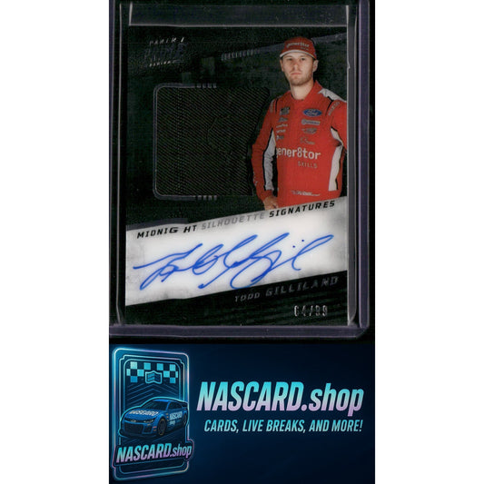 2023 Panini Prime #SIL-TGI Todd Gilliland Midnight Silhouette Signatures #/99 - NASCARD.shop