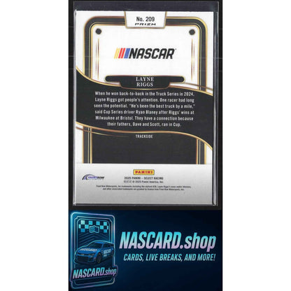 2025 Panini Select #209 Layne Riggs Zebra Prizms