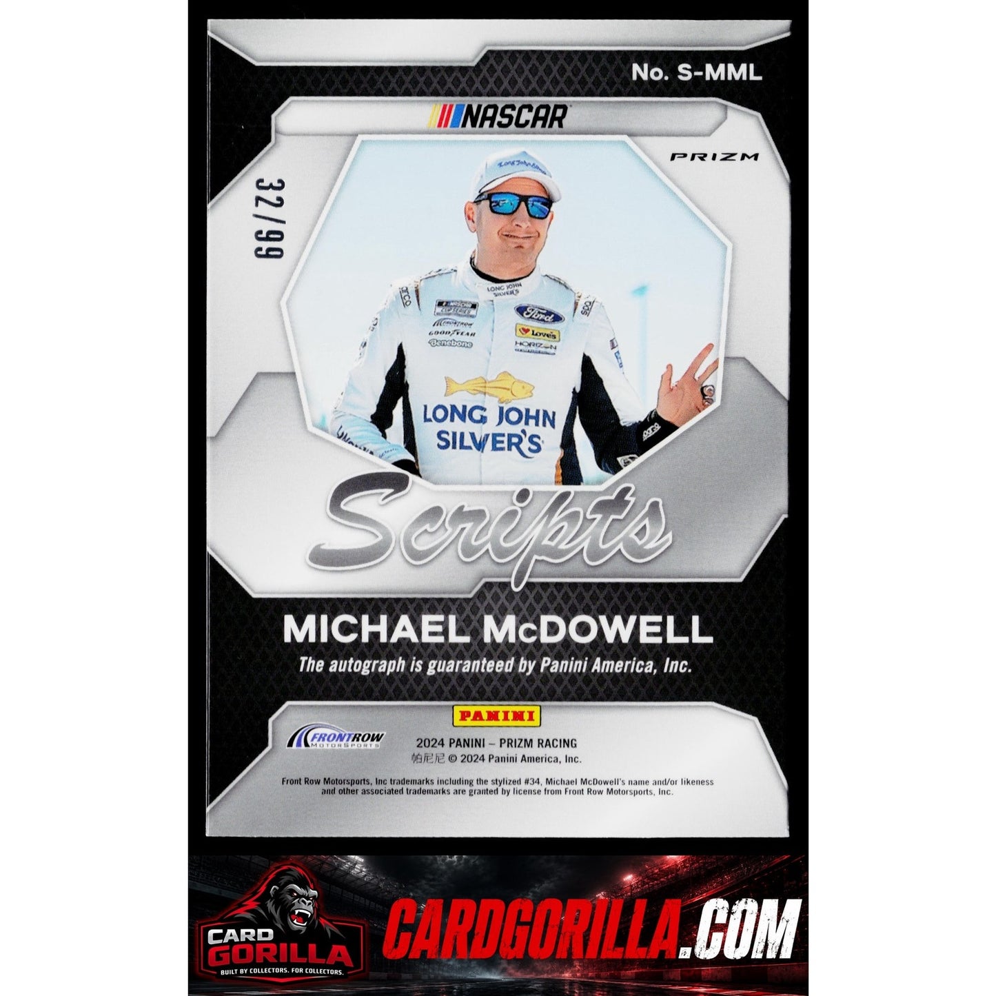 2024 Panini Prizm #S-MML Michael McDowell Scripts Red #/99