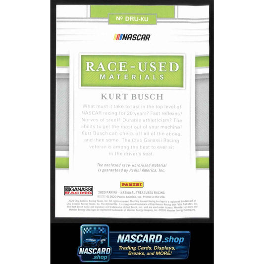 2020 Panini National Treasures Kurt Busch Dual Race Used Sheet Metal #/25