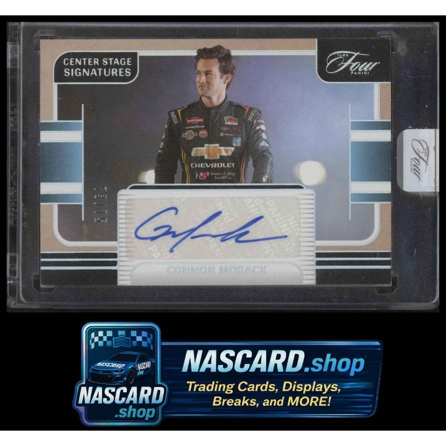 2025 Panini Turn Four Connor Mosack Center Stage Signatures Holo Silver #/75