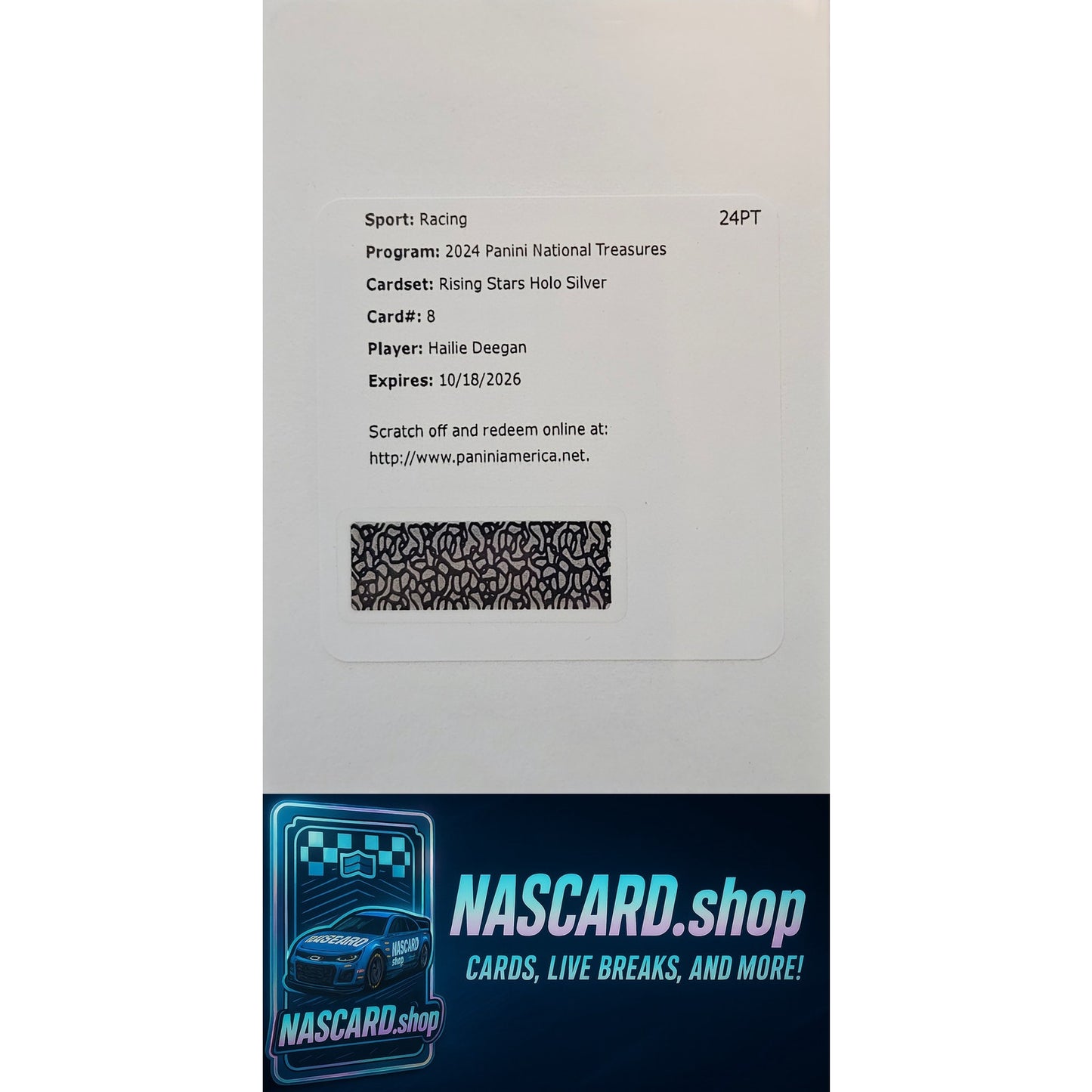 2024 Panini National Treasures Hailie Deegan Rising Stars Silver #/25 REDEMPTION