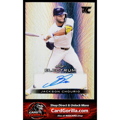 2024 Leaf Electrum #BA-JC2 Jackson Chourio Base Autographs Silver #3/5
