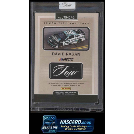 2025 Panini Turn Four #JTS-DRG David Ragan Jumbo Tire Swatches Gold #/10