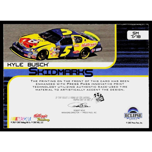 2007 Press Pass Eclipse #SM 7 Kyle Busch Skidmarks