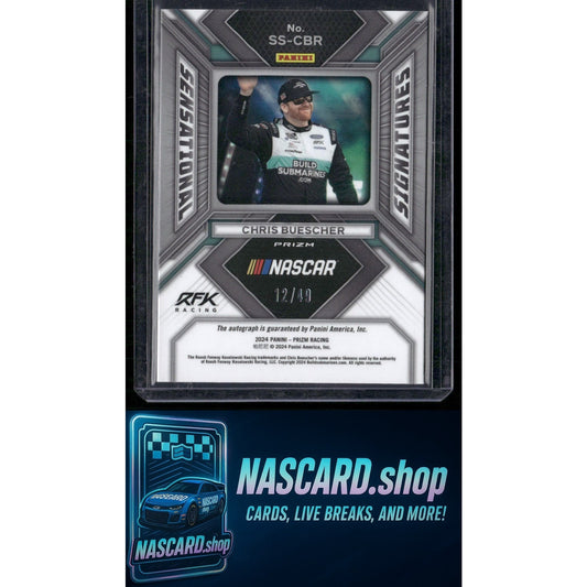 2024 Panini Prizm #SS-CBR Chris Buescher Sensational Signatures Blue #/49
