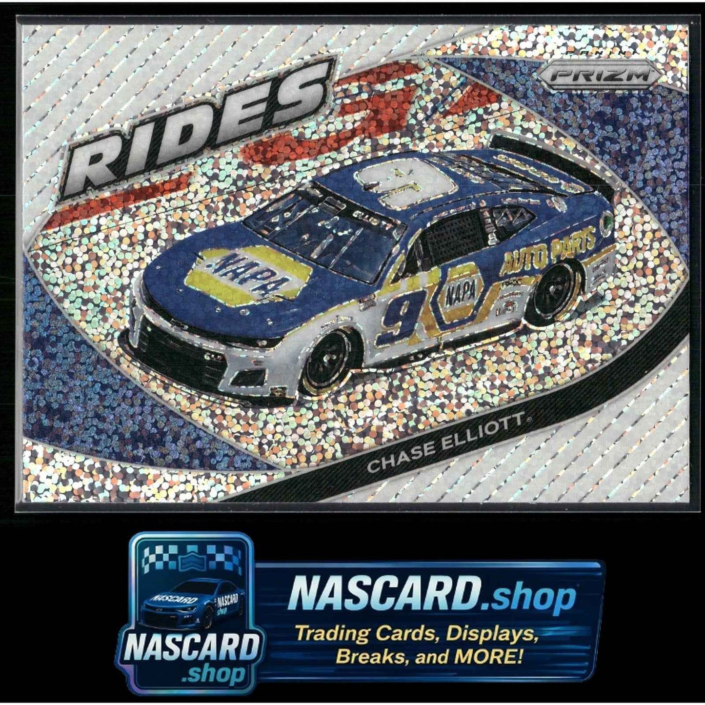 2022 Panini Prizm Rides #61 Chase Elliott White Sparkle Prizm