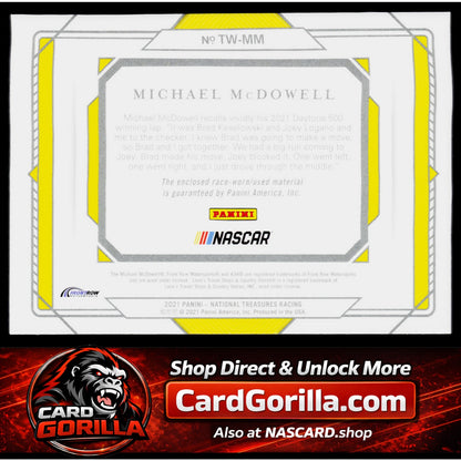 2021 Panini National Treasures #TW-MM Michael McDowell Three Wide #/50