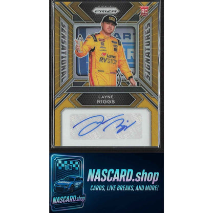 2024 Panini Prizm #SS-LRS Layne Riggs Sensational Signatures Gold #/10 RC