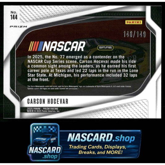 2025 Panini Prizm #144 Carson Hocevar Green Scope #/149