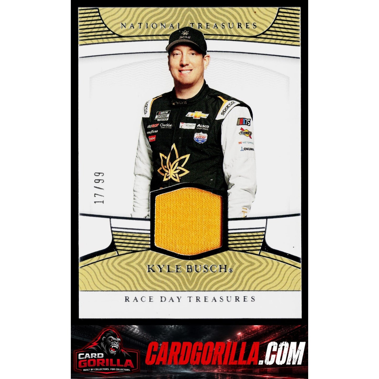2023 Panini National Treasures Kyle Busch Race Day Treasures Firesuits #/99