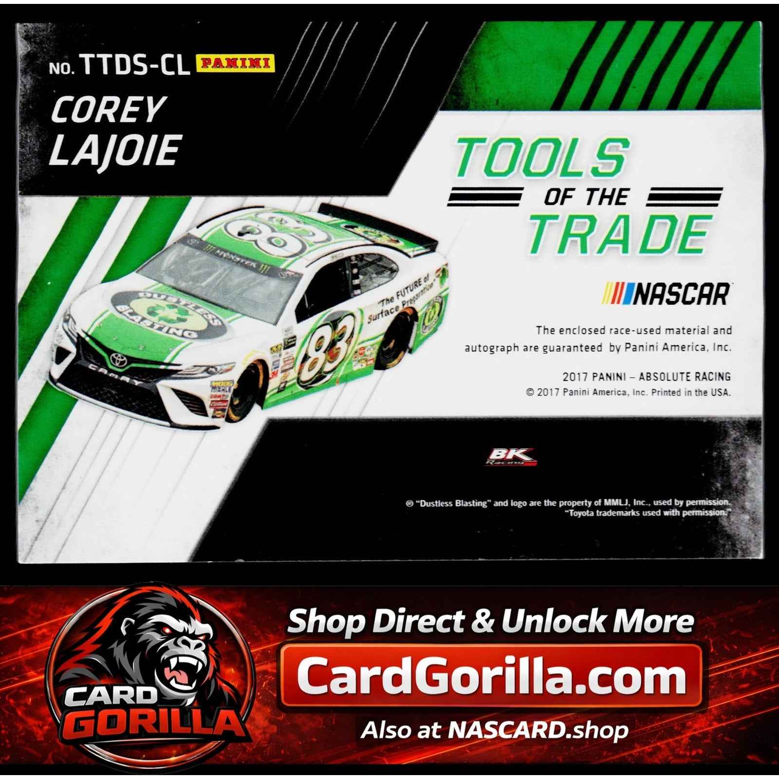 2017 Panini Absolute #TTDS-CL Corey LaJoie Tools of the Trade Duals Signatures