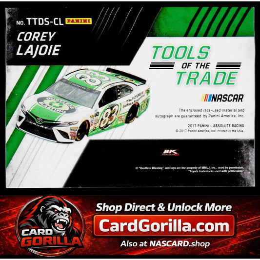 2017 Panini Absolute #TTDS-CL Corey LaJoie Tools of the Trade Duals Signatures