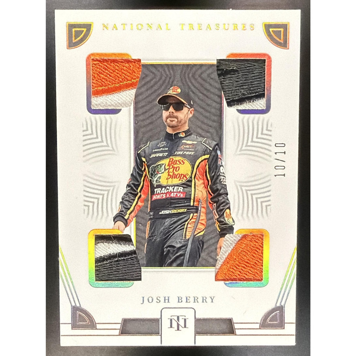 2023 Panini National Treasures Josh Berry Quad Race Used Firesuits Prime /10