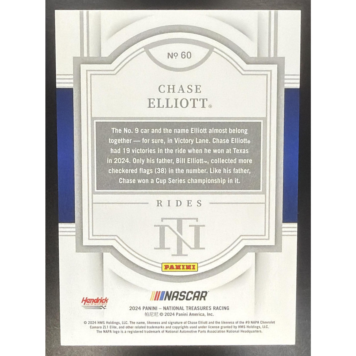 2024 Panini National Treasures Chase Elliott #60 Rides Green 1/5