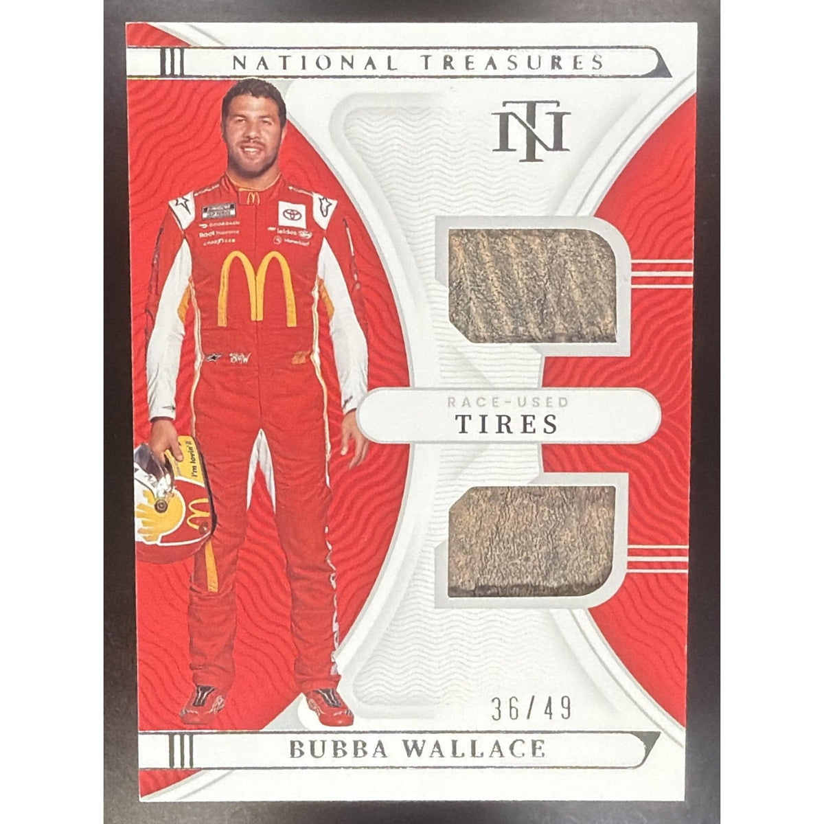 2022 Panini National Treasures Bubba Wallace Dual Race Used Firesuits /49