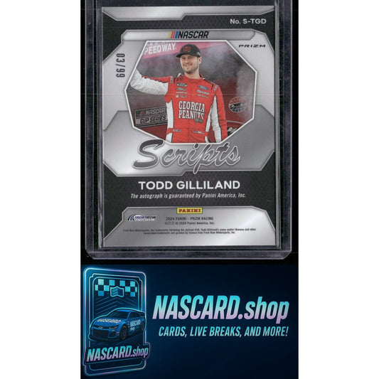 2024 Panini Prizm #S-TGD Todd Gilliland Scripts Red #/99 - NASCARD.shop