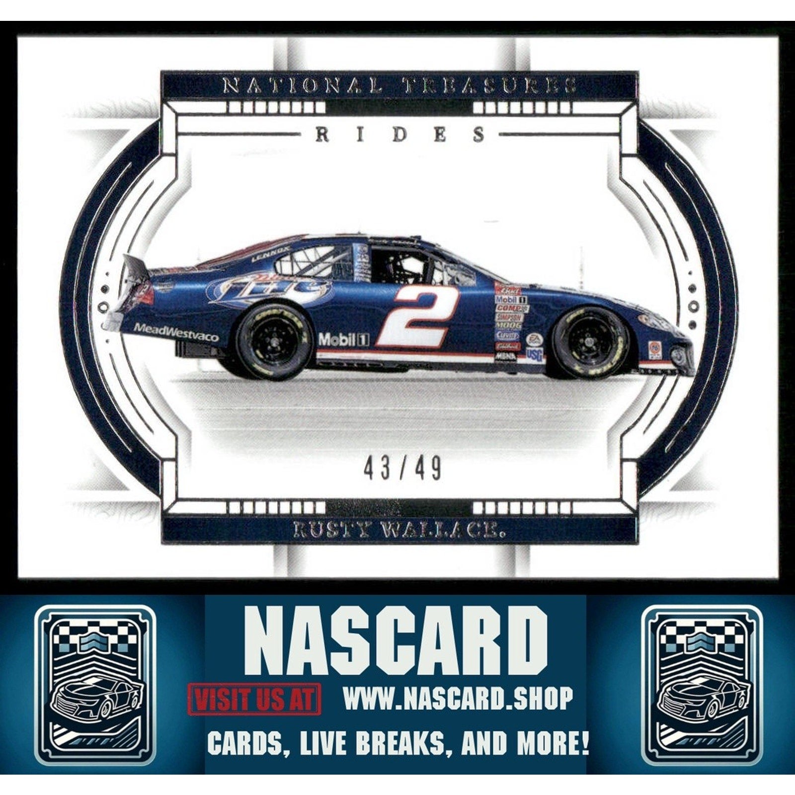 2024 Panini National Treasures #80 Rusty Wallace #/49 - NASCARD.shop