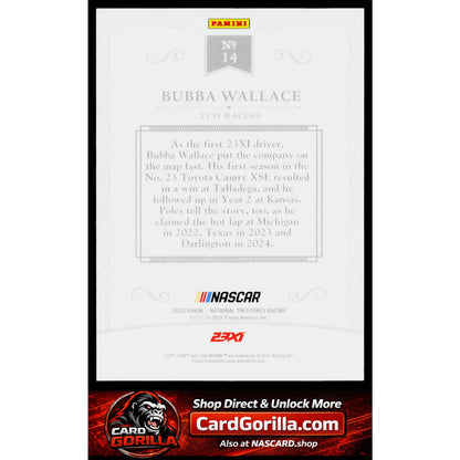 2025 Panini National Treasures #14 Bubba Wallace 2016 Throwback Gold #/15