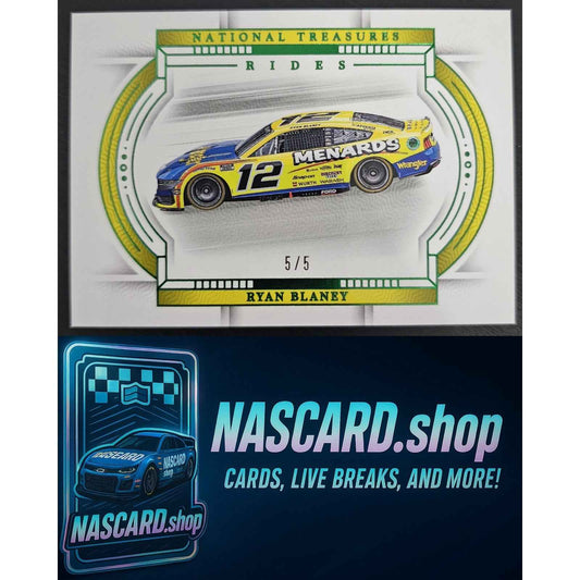 2024 Panini National Treasures #58 Ryan Blaney Green #5/5