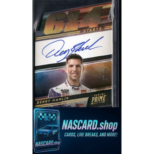 Denny Hamlin 2023 Prime Die Cut Prime Number Signatures Holo Gold #/15