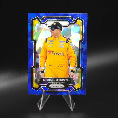 2024 Panini Prizm - Blue Cracked Ice #24 Michael McDowell - NASCARD.shop