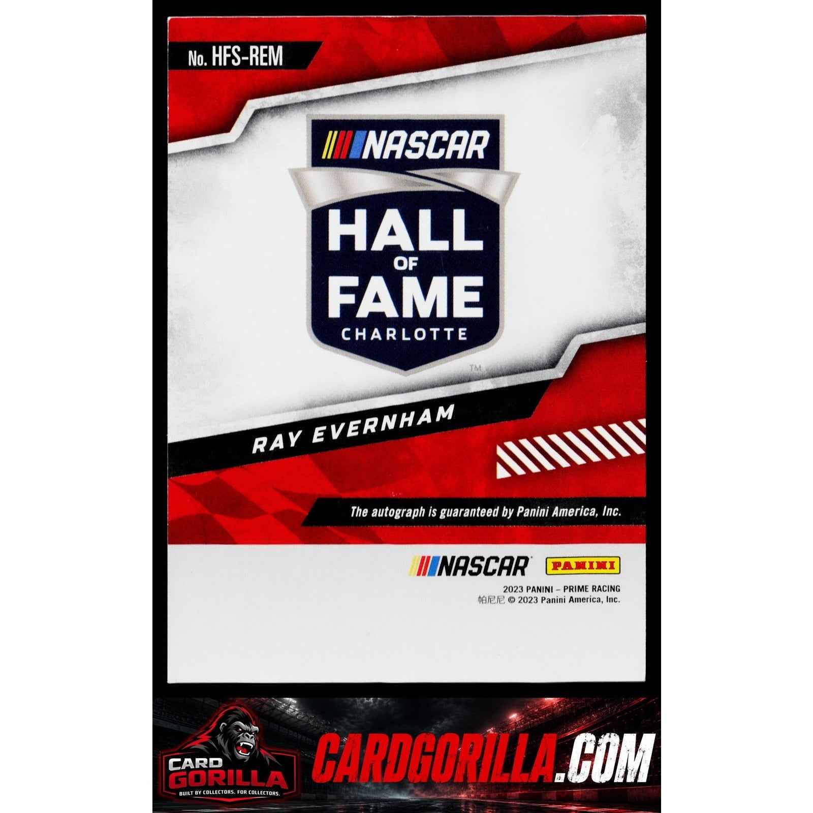 2023 Panini Prime #HFS-REM Ray Evernham Hall of Fame Signatures #/99