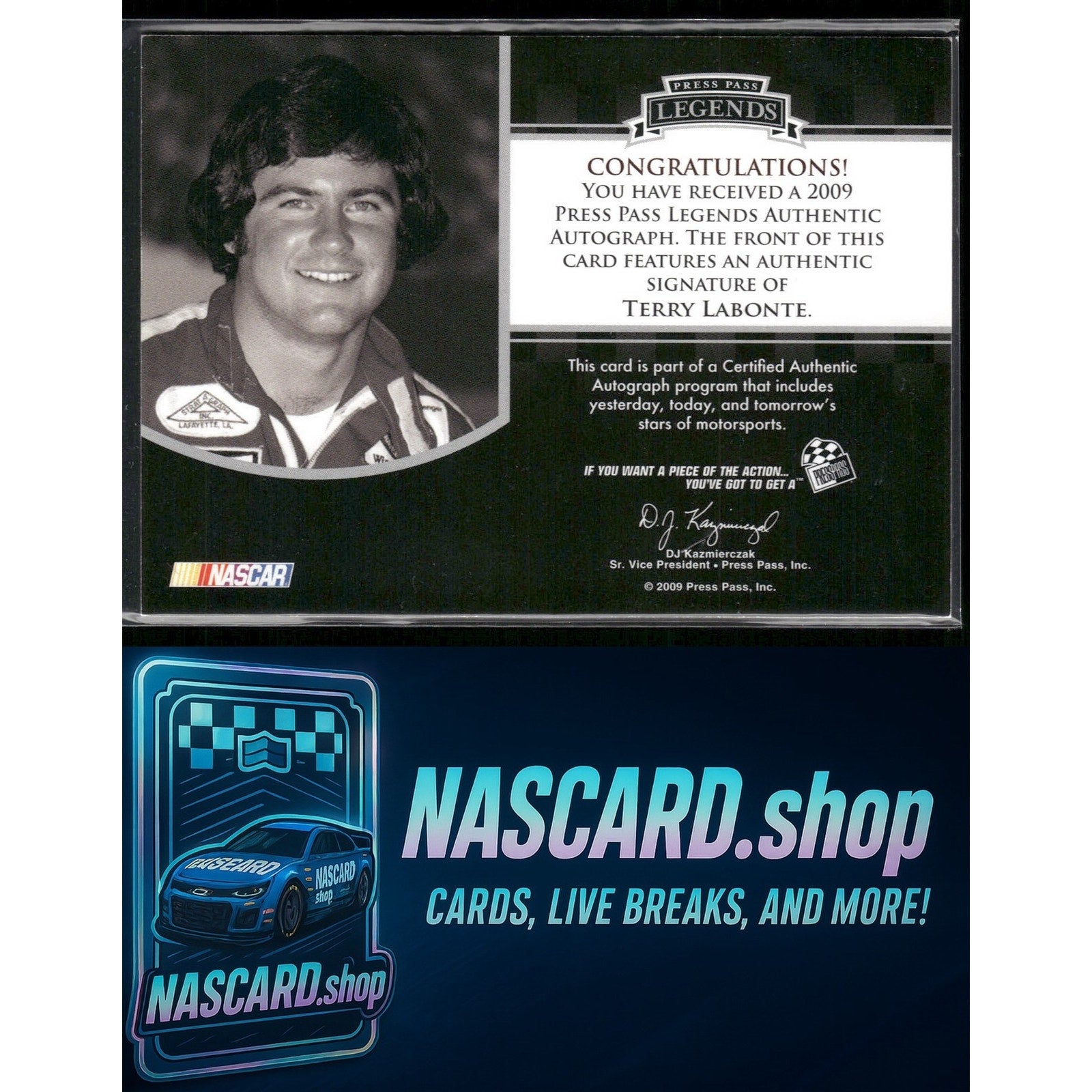 2009 Press Pass Legends Terry Labonte Autographs Red #/55 - Card Gorilla