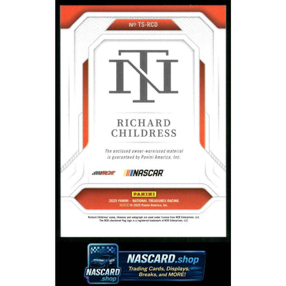 2025 Panini National Treasures #TS-RCD Richard Childress Treasured Swatches #/75