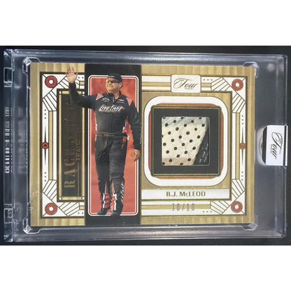 2026 Panini Turn Four Racing B.J. McLeod #9 Race Shoe Swatches Gold /10 MEM