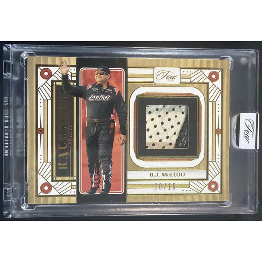 2026 Panini Turn Four Racing B.J. McLeod #9 Race Shoe Swatches Gold /10 MEM