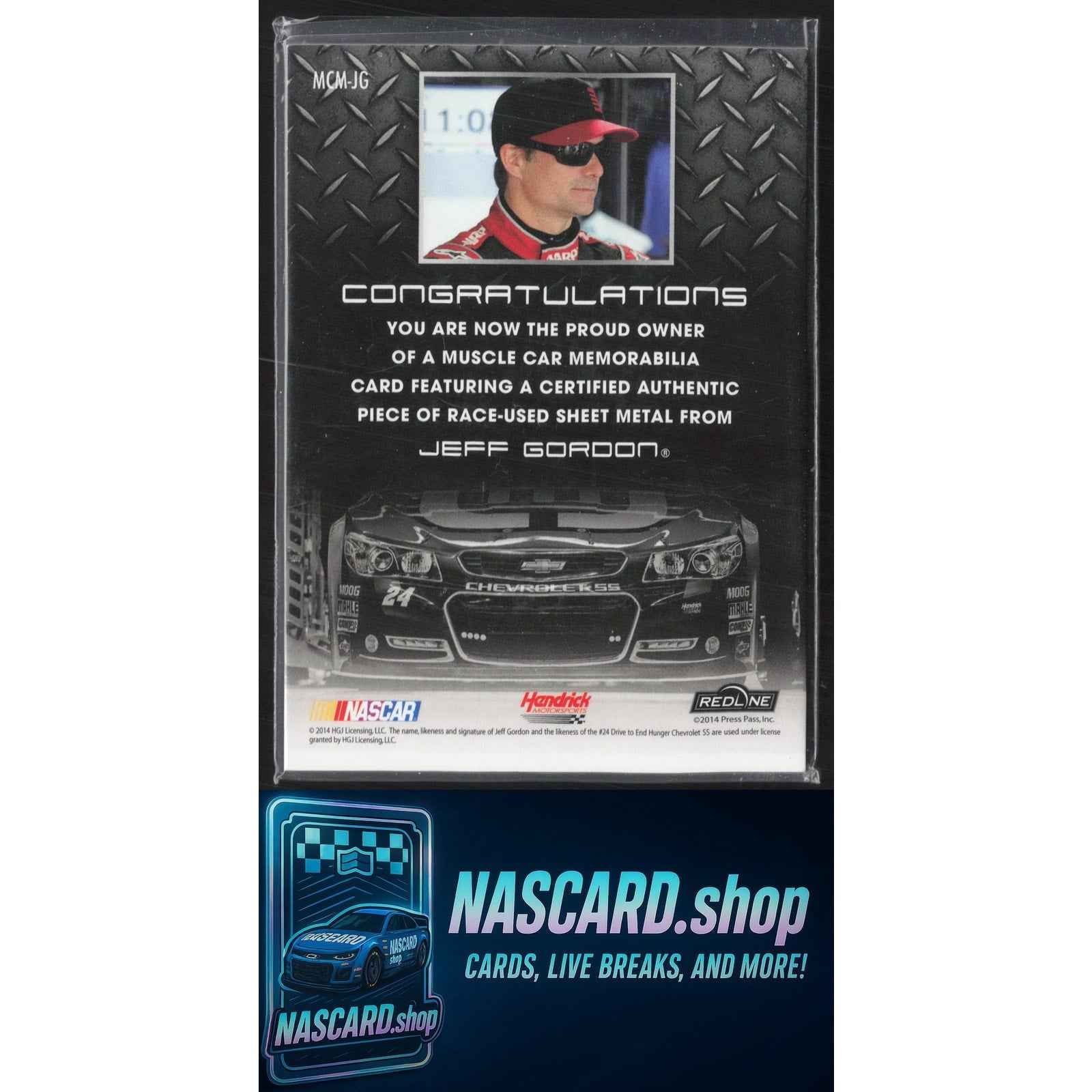 2013 Press Pass Redline #MCM-JG Jeff Gordon Muscle Car Memorabilia - Silver #/25