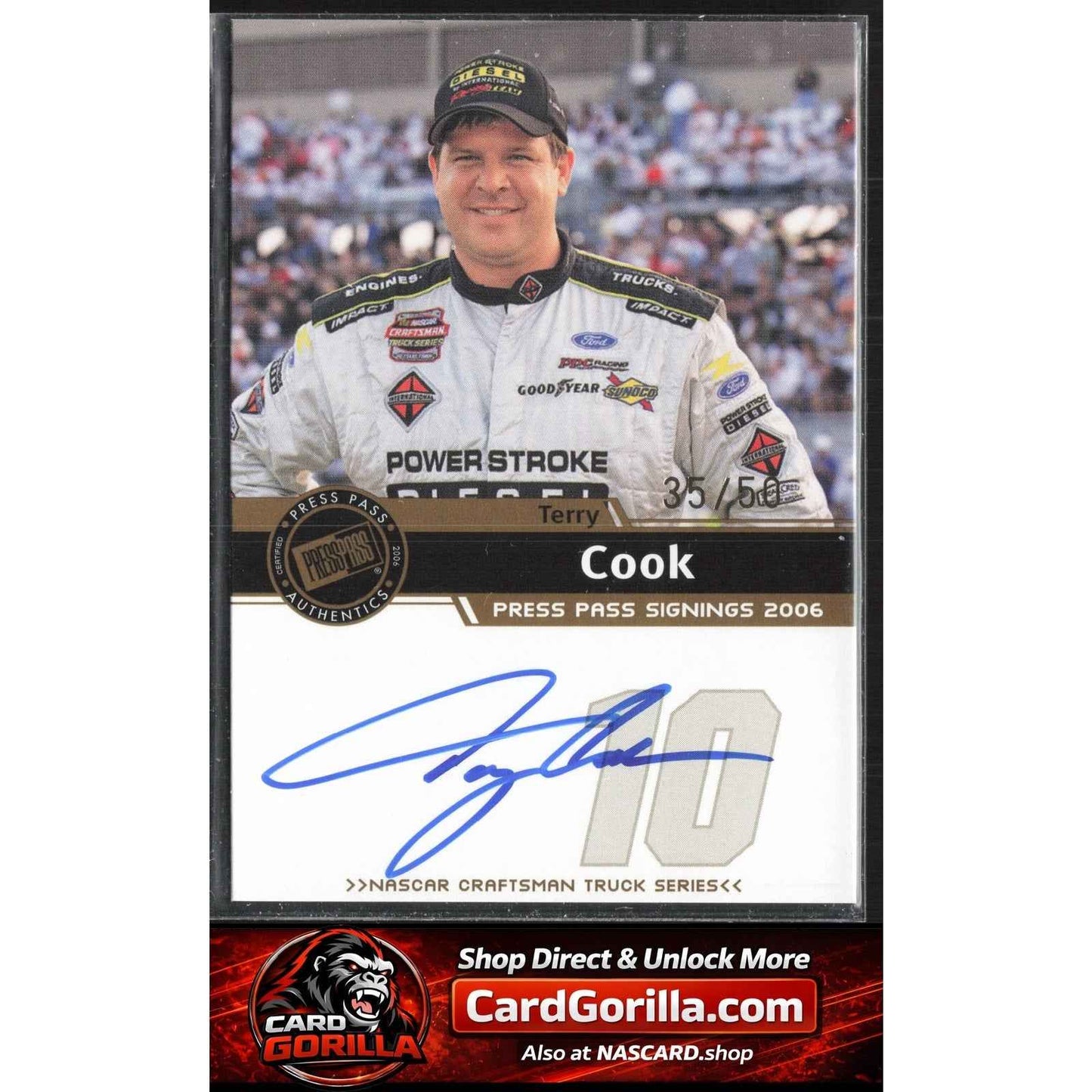 2006 Press Pass #NNO Terry Cook Signings Gold #/50