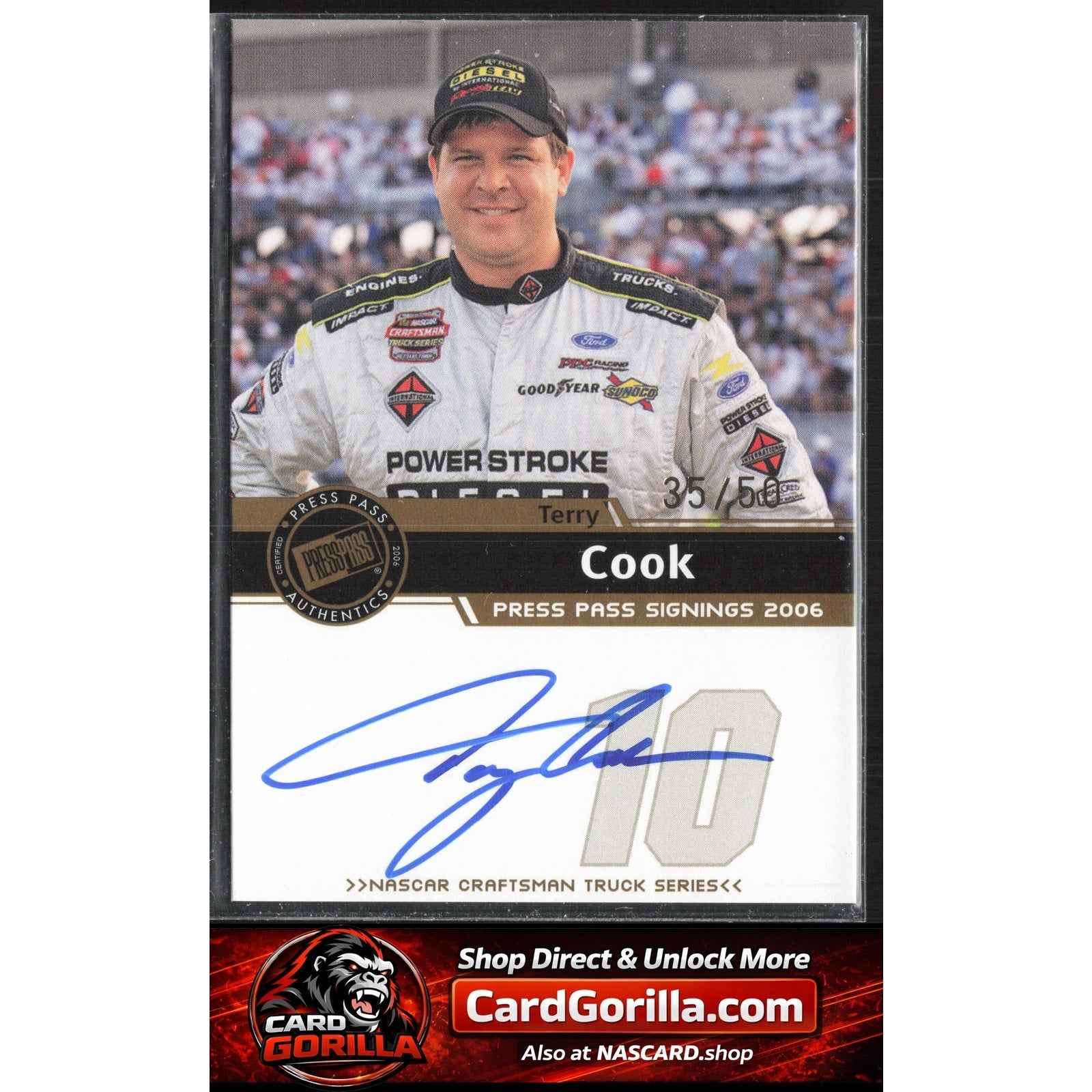 2006 Press Pass #NNO Terry Cook Signings Gold #/50