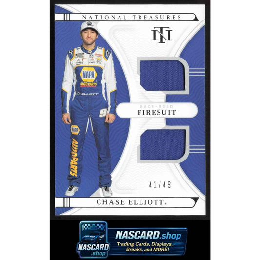 2022 Panini National Treasures Chase Elliott Dual Race Used Firesuits #/49