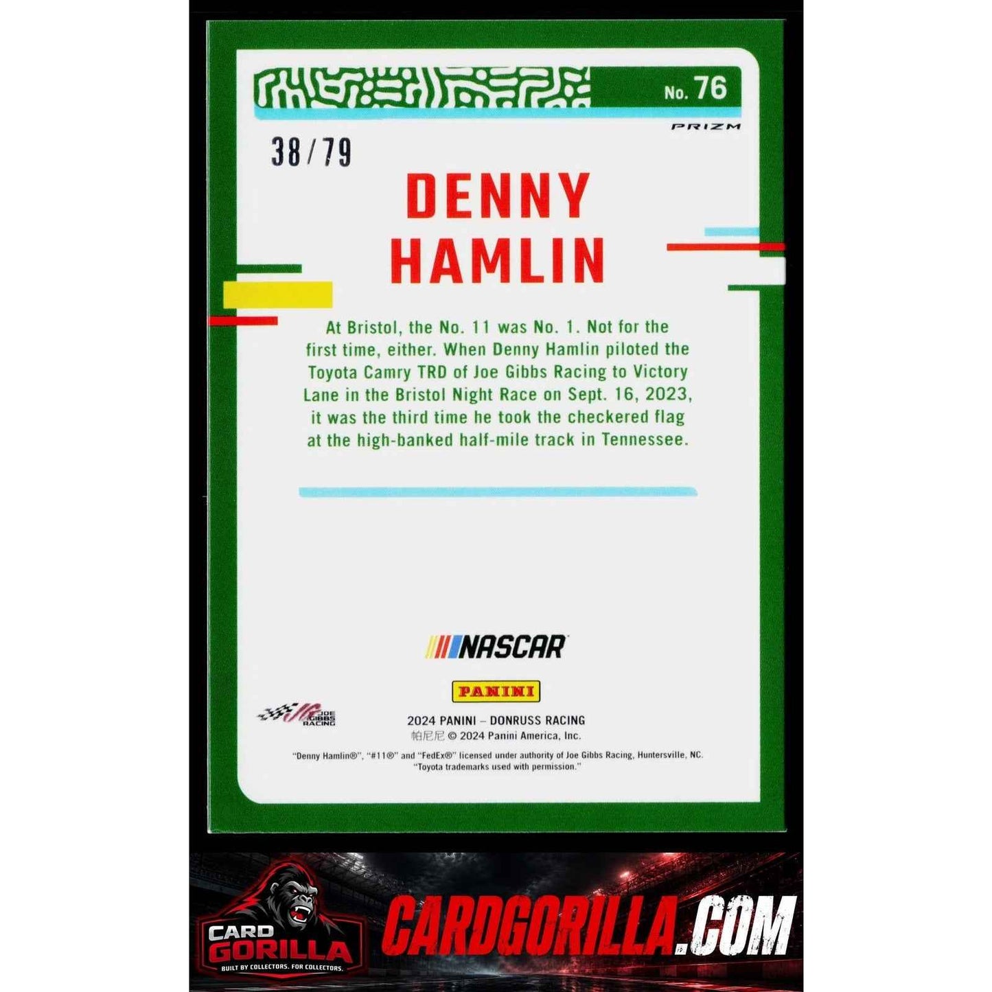 2024 Donruss #76 Denny Hamlin Optic Pink Velocity #/79