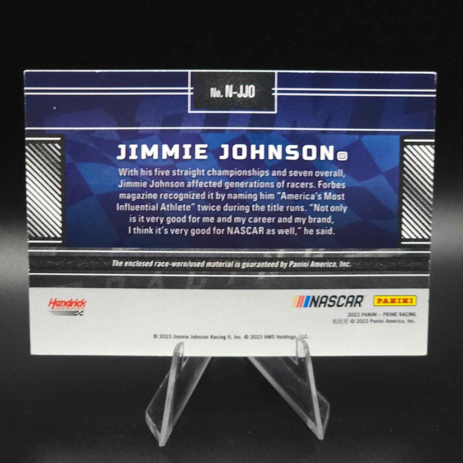 2023 Panini Prime - Names Jimmie Johnson #N-JJO Sheet Metal 04 /99 (MEM) - NASCARD.shop