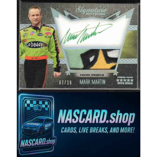 2009 Press Pass #SS-MM Mark Martin Sponsor Swatches Select #/10
