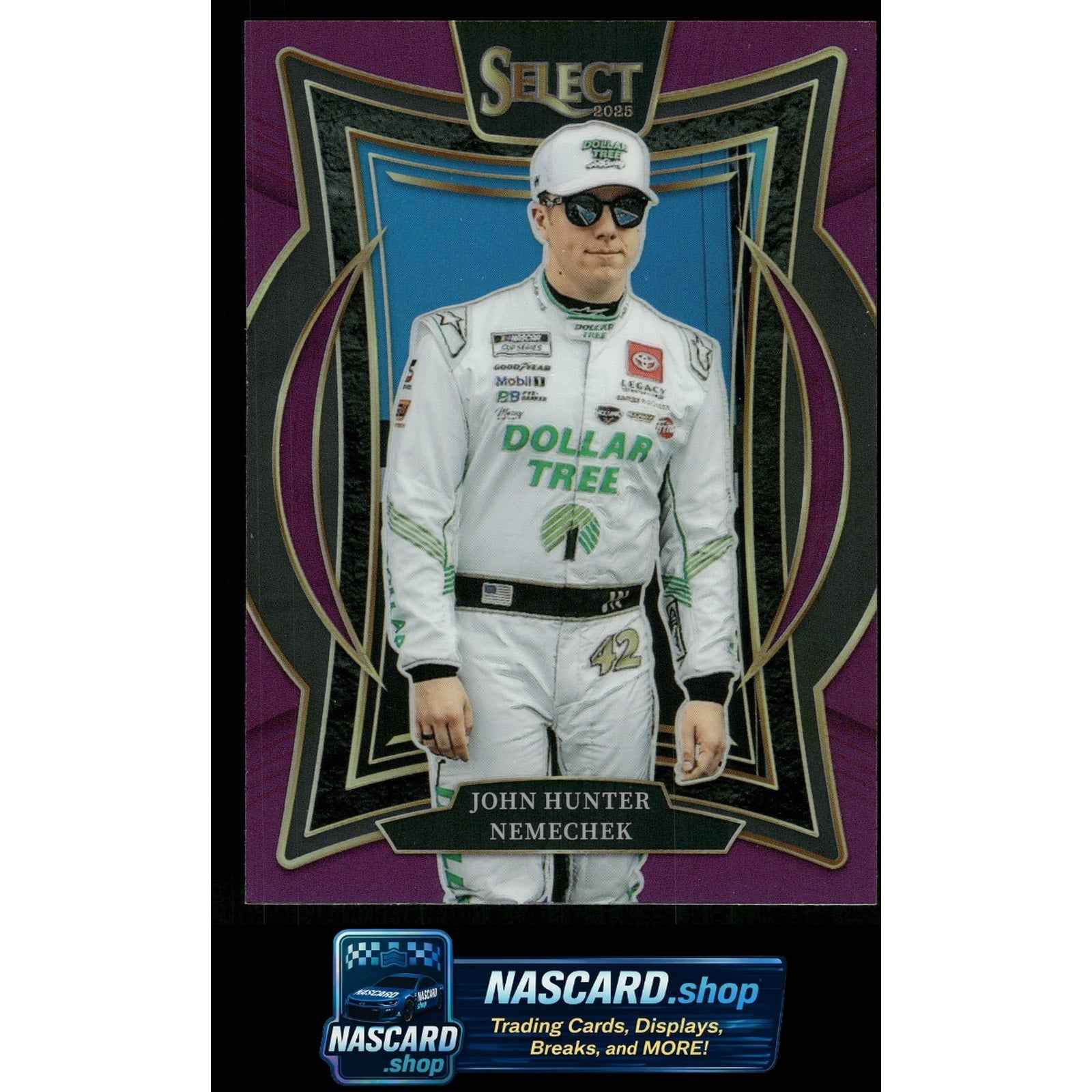 2025 Panini Select #48 John Hunter Nemechek Purple Prizms #/199