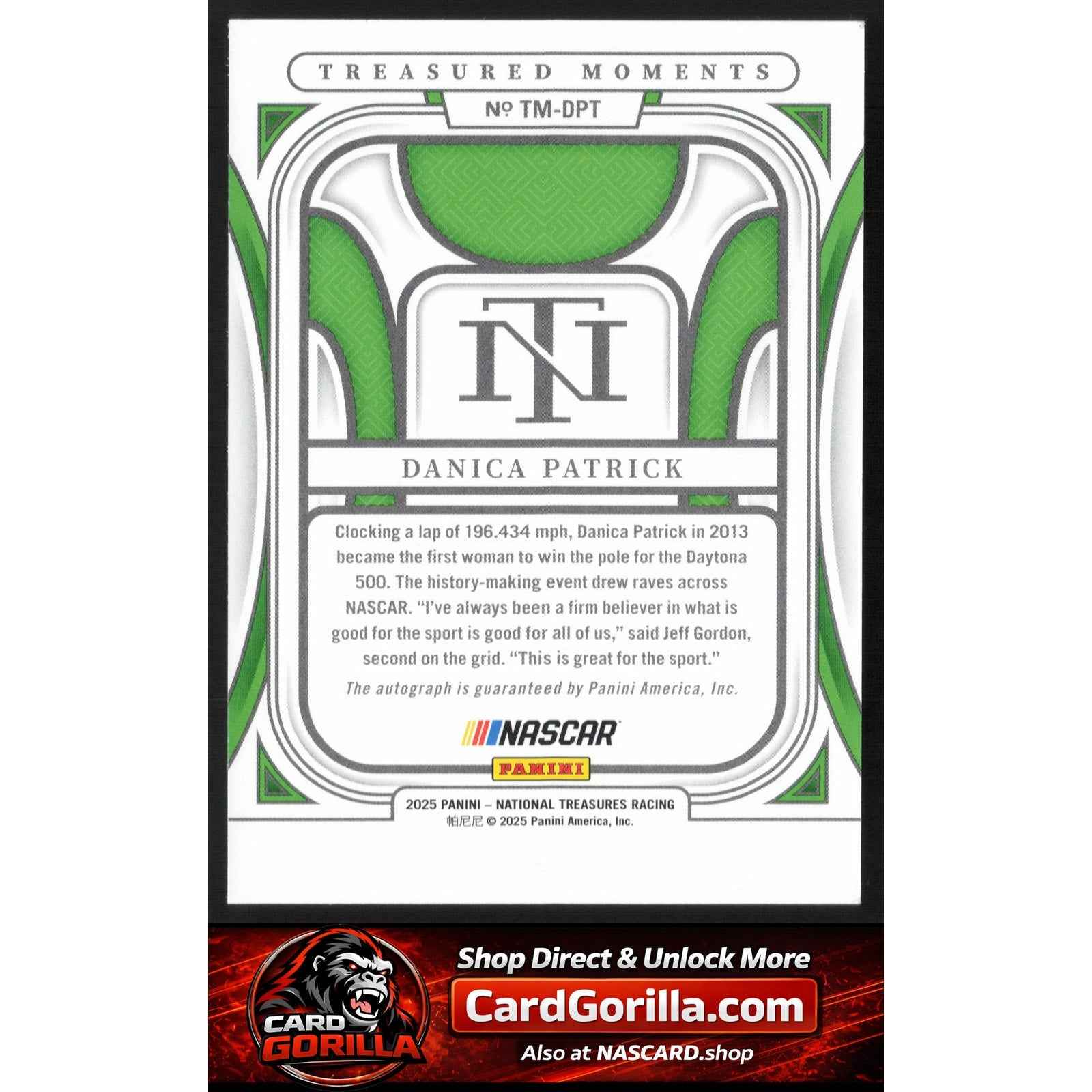 2025 National Treasures Danica Patrick Treasured Moments Holo Silver #07/25
