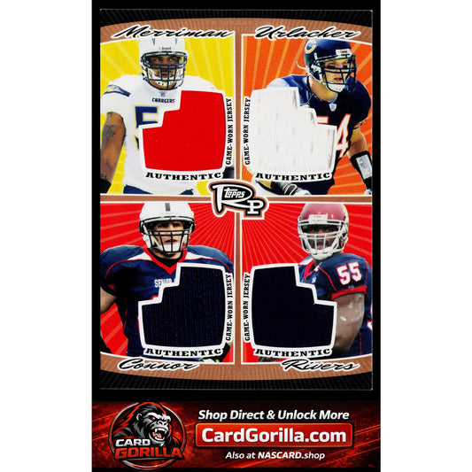 2008 Topps Rookie Merriman Urlacher Connor Rivers Game Worn Quad #/50